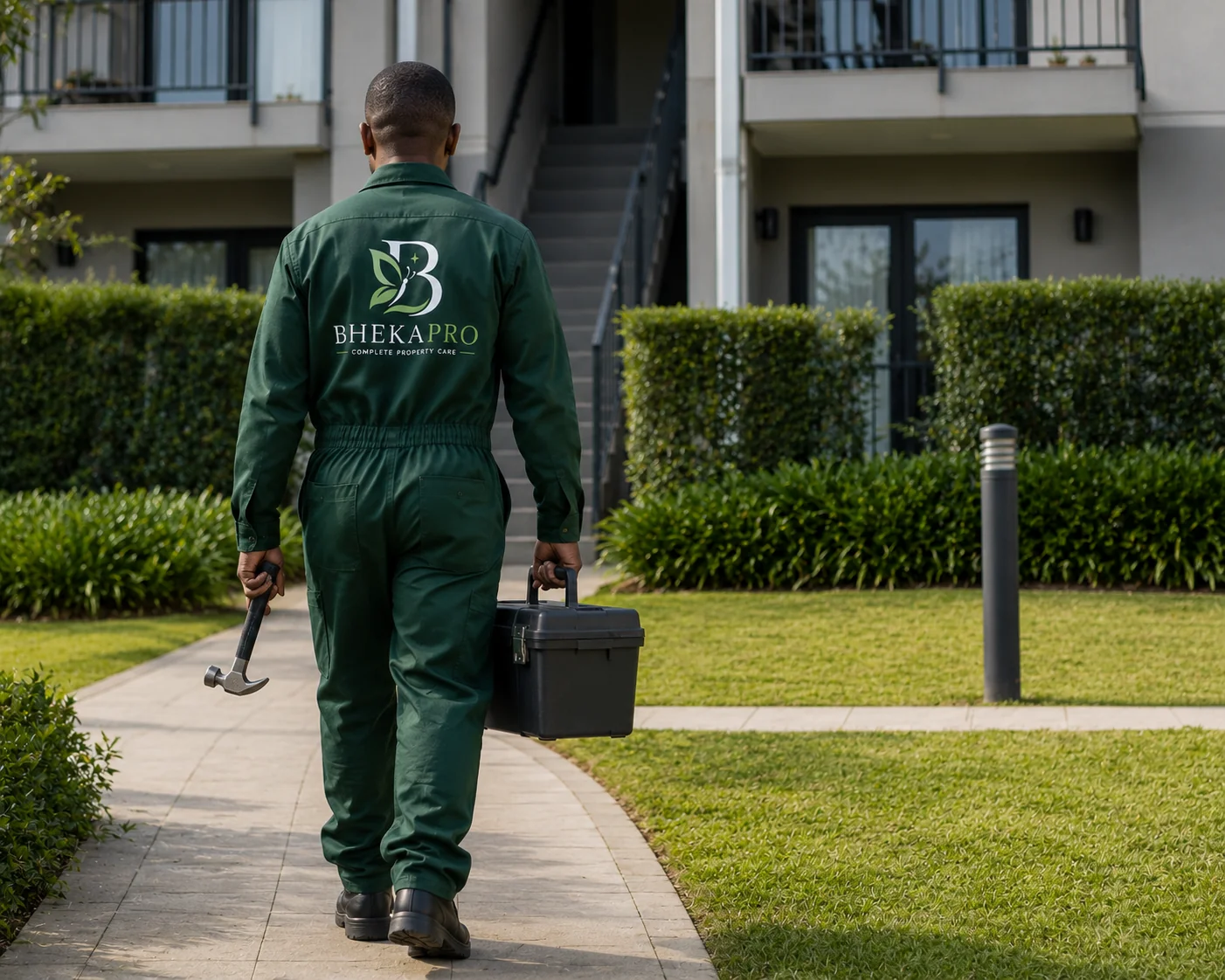Landscaping garden maintenance workers